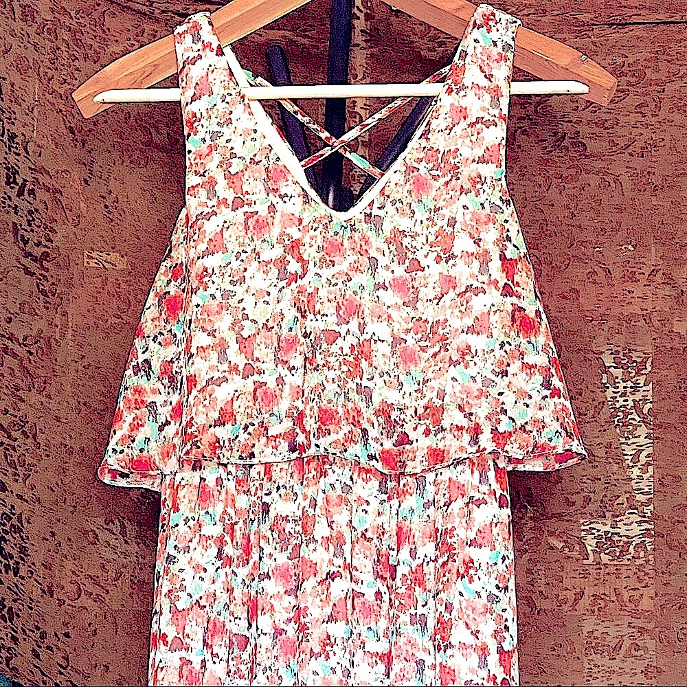 Summer Dress by Lily Rose. long dress with slit in back Size M